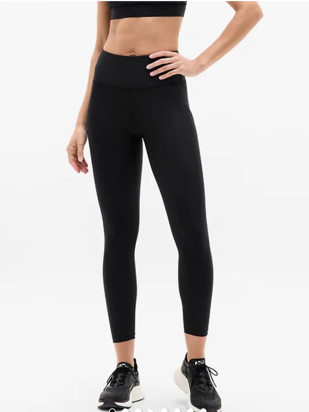 Athleta Interval Stash 7/8 Black High-Rise Performance Leggings